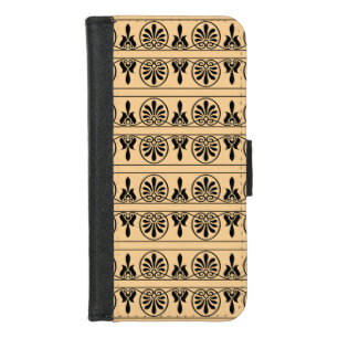 Greek Arabesque Mediterranean Pattern Brown iPhone 8/7 Wallet Case
