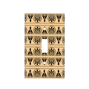 Greek Arabesque Mediterranean Pattern Brown Light Switch Cover