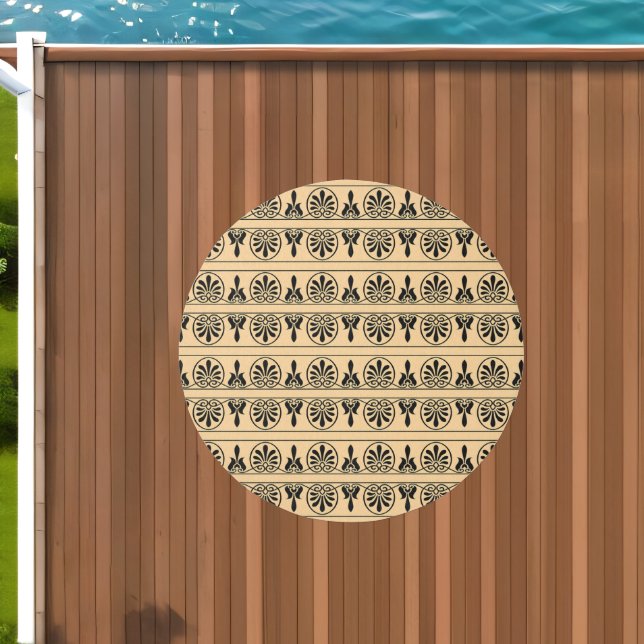 Greek Arabesque Mediterranean Pattern Brown Outdoor Rug (Insitu (Outdoor 1))
