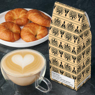 Greek Arabesque Mediterranean Pattern Brown Roasted Coffee