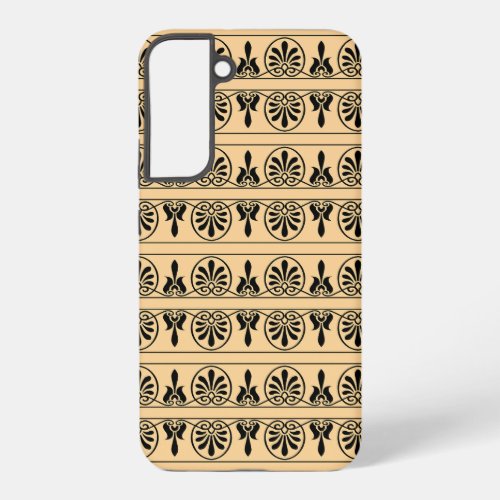 Greek Arabesque Mediterranean Pattern Brown Samsung Galaxy S22 Case