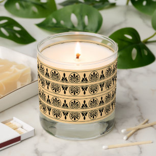 Greek Arabesque Mediterranean Pattern Brown Scented Candle