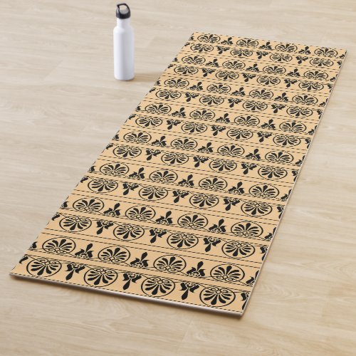 Greek Arabesque Mediterranean Pattern Brown Yoga Mat