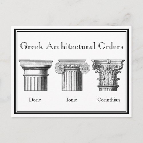 Greek Architectural Orders Column Capitals Postcard