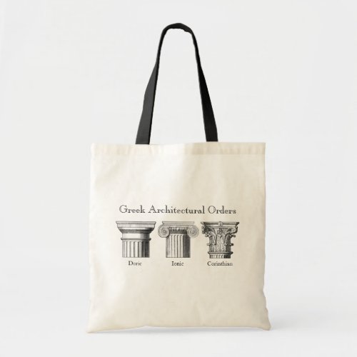 Greek Architectural Orders Column Capitals Tote Bag