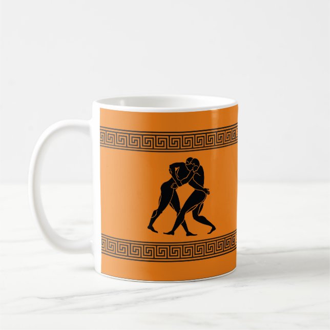 Greek Art - Will Wrestle for Coffee Coffee Mug (Left)