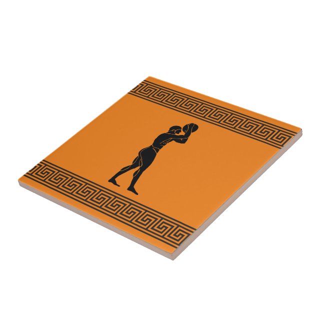 Greek Athlete Basketball Ceramic Tile (Side)