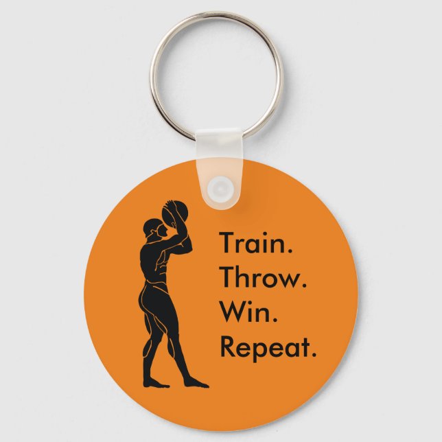 Greek Athlete Basketball Winning Formula Orange Keychain (Front)