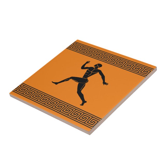 Greek Athlete Runner Ceramic Tile (Side)