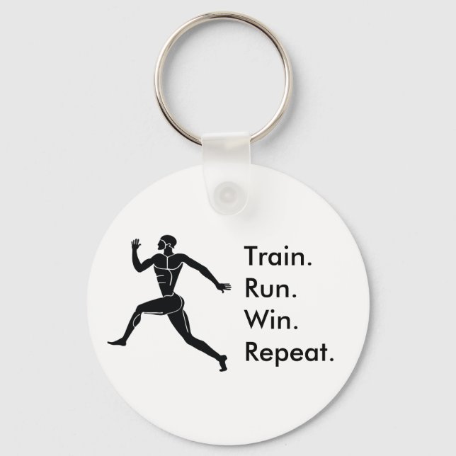 Greek Athlete Running Winning Formula Keychain (Front)