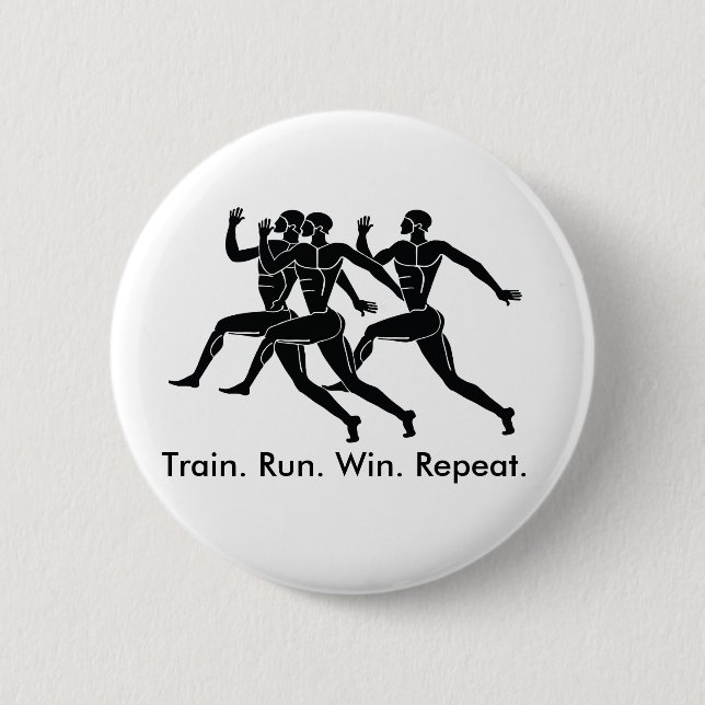 Greek Athlete Sports Running Winning Formula Button (Front)