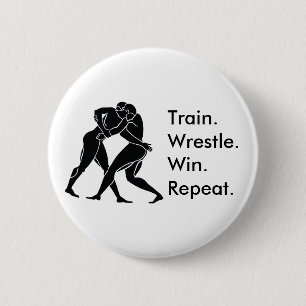 Greek Athlete Sports Wrestling Winning Formula Button