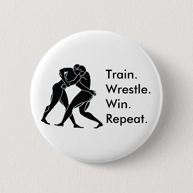 Greek Athlete Sports Wrestling Winning Formula Button (Front)