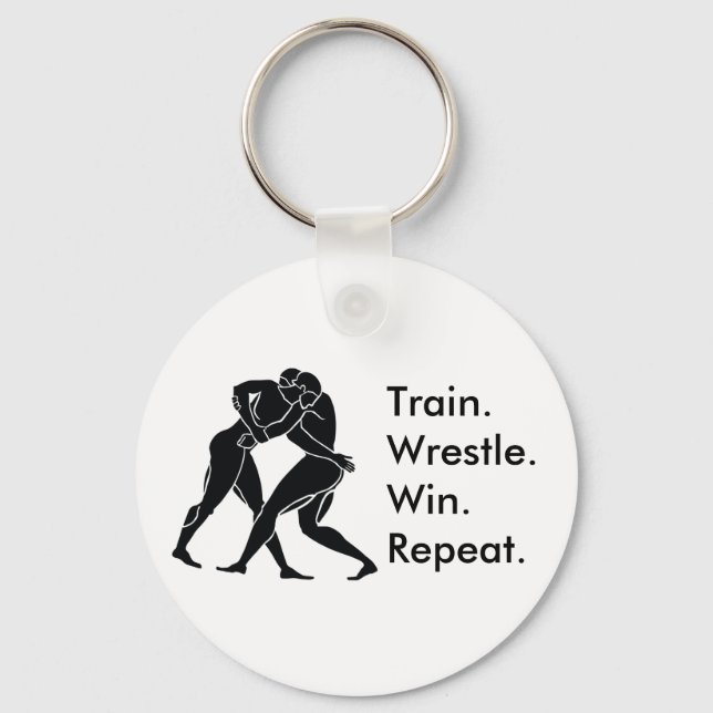 Greek Athlete Sports Wrestling Winning Formula Keychain (Front)