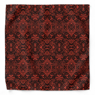 Greek Baroque Arabesque Pattern Black Terracotta Bandana