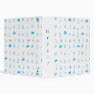Greek Beach Minimalist 3 Ring Binder