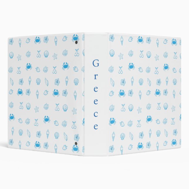 Greek Beach Minimalist 3 Ring Binder (Background)