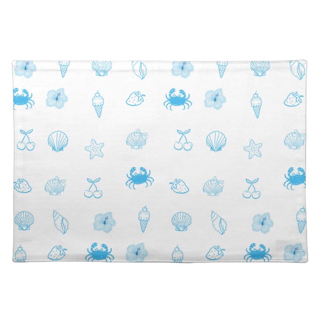 Greek Beach Minimalist Cloth Placemat (Front)