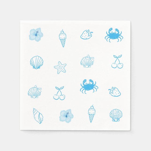 Greek Beach Minimalist Napkins (Front)