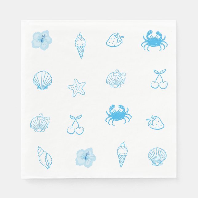 Greek Beach Minimalist Napkins (Front)