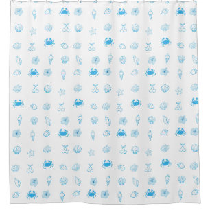 Greek Beach Minimalist Shower Curtain