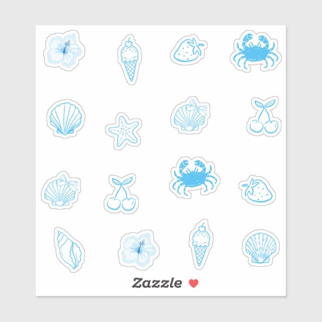  Greek Beach Minimalist Sticker (Sheet)