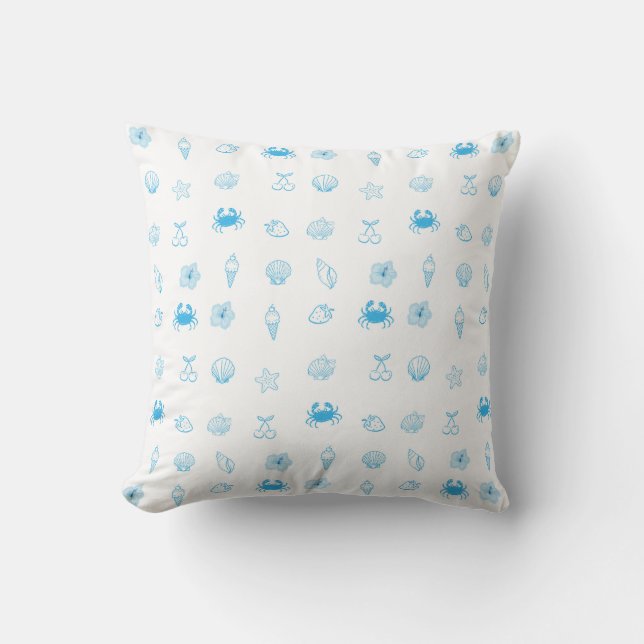Greek Beach Minimalist Throw Pillow (Front)