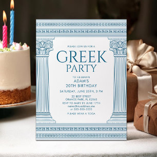 Greek birthday party postcard