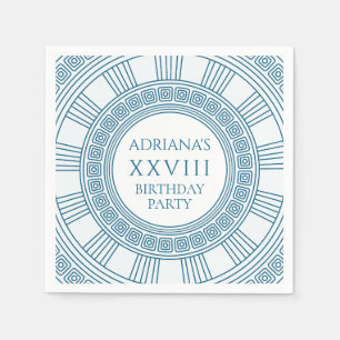 Greek birthday party with blue pattern napkins