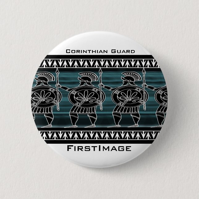 Greek Black Figure Guard Pinback Button (Front)