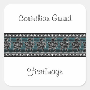 Greek Black Figure Guard Square Sticker