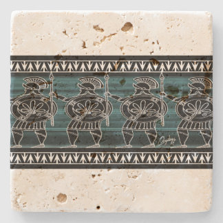 Greek Black Figure Guard Stone Coaster