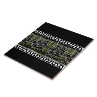 Greek Black Figure Troop Tile