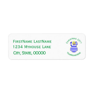 Greek Blonde Angel Christmas Flag Personalized Label