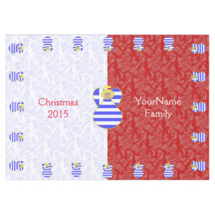 Greek Blonde Angel Flag Red and White Personalized Tablecloth