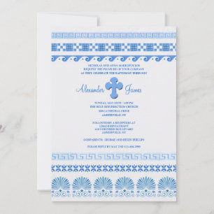Greek Blue and White Invitation