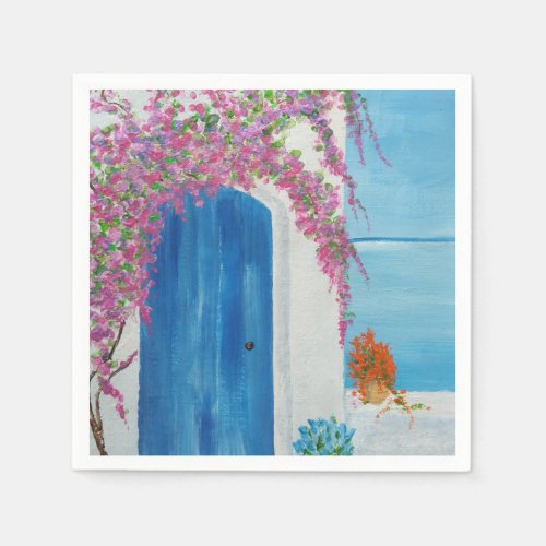 Greek Blue Door Napkins