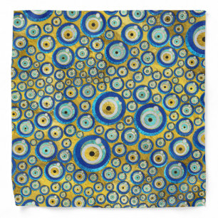 Greek Blue Glass Evil Eye Amulet Pattern Bandana