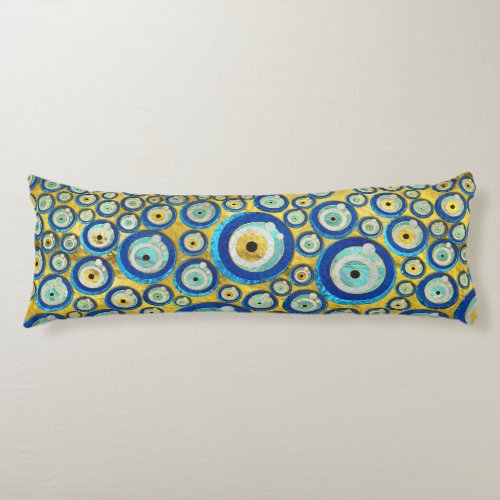 Greek Blue Glass Evil Eye Amulet Pattern Body Pillow