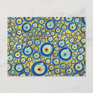 Greek Blue Glass Evil Eye Amulet Pattern Postcard