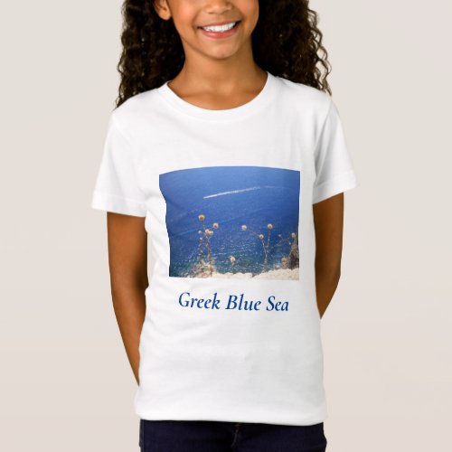 Greek Blue Sea Kids T_Shirt