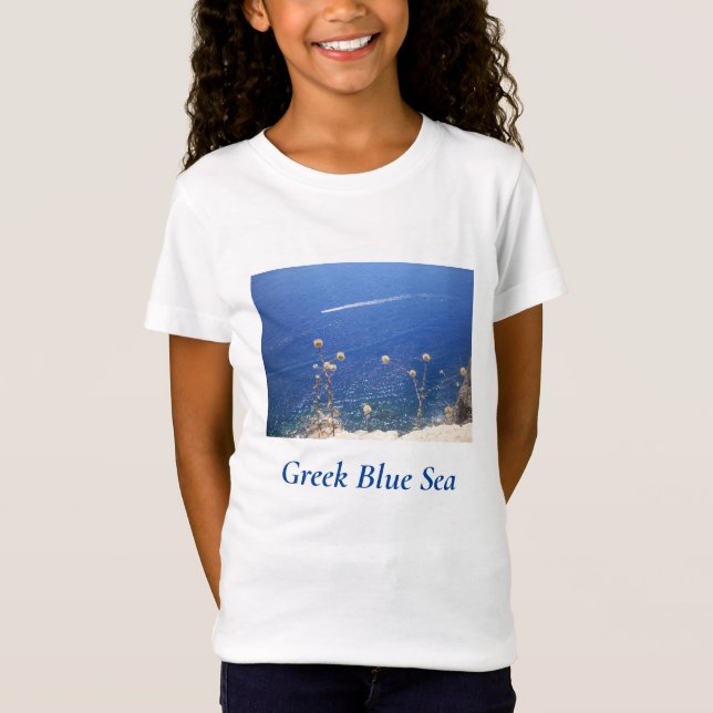 Greek Blue Sea Kids T-Shirt (Front)