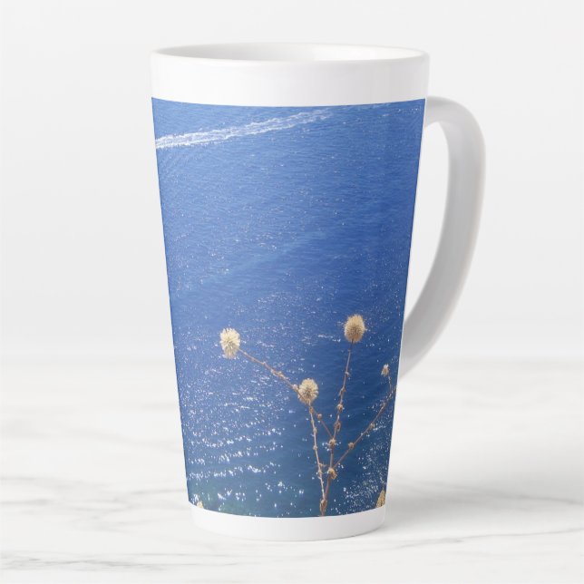 Greek Blue Sea Latte Mug (Right Angle)