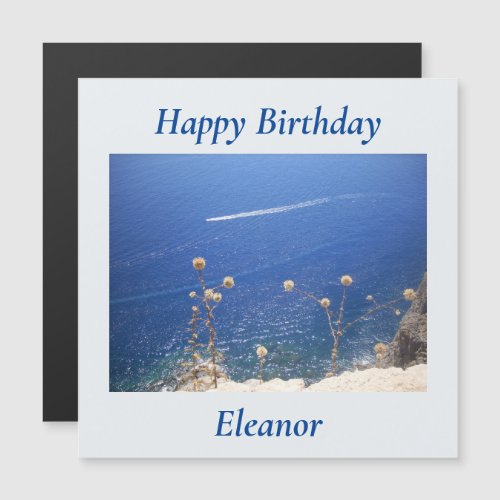 Greek Blue Sea Magnetic Birthday Card