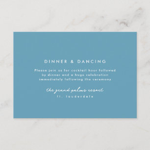 Greek blue tile frame simple wedding reception enclosure card