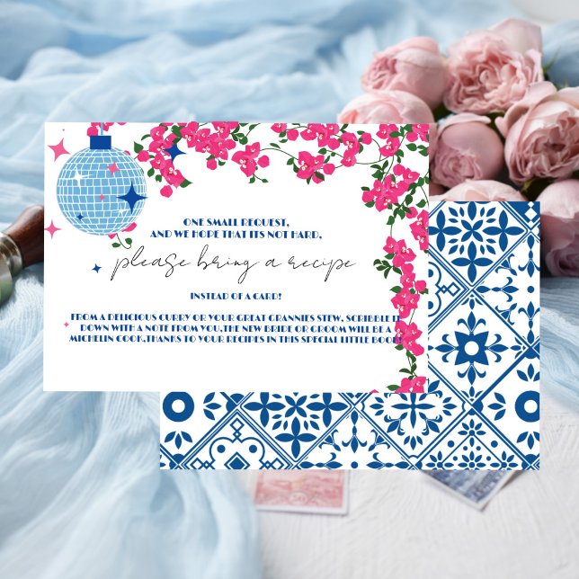Greek Bougainvillea bridal shower Recipe Request Enclosure Card (Creator Uploaded)