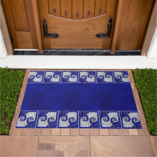Greek Broken Tile Mosaic Art Border Doormat