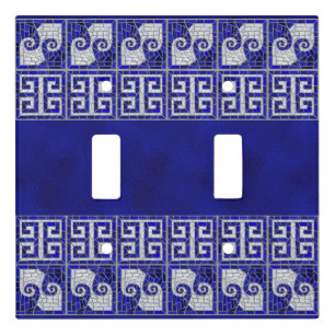 Greek Broken Tile Mosaic Art Border Light Switch Cover