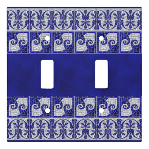 Greek Broken Tile Mosaic Art Border Light Switch Cover