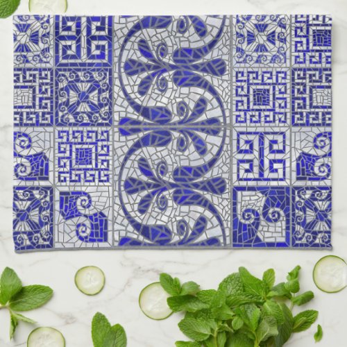 Greek Broken Tile Mosaic Art  Kitchen Towel